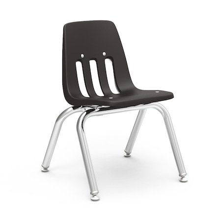 Virco 9000 Series 12" Classroom Chair, Preschool - 1st Grade with Nylon Glides - Black Seat 9012
